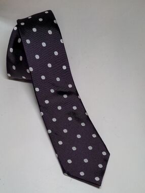 Ben Sherman Silk Purple Tie with White Polka Dots